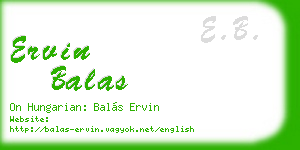 ervin balas business card